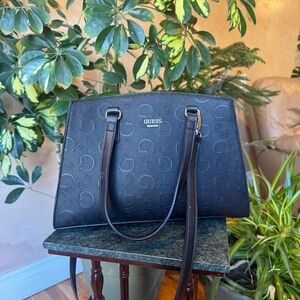 Guess Black Embossed Tote Bag